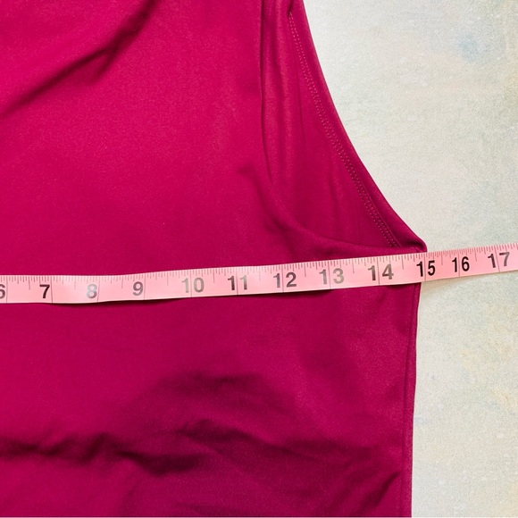 Maroon Cropped High Neck Built in Bra Stretchy Tank Top | Medium - Picture 5 of 6